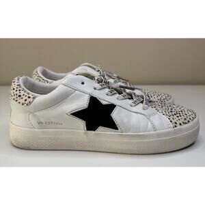 Vintage Havana Forever Wild Cheetah Sneaker Womens 8.5 White Leather Fur Low